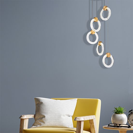 LX-Linton LXLINT030GD5DECO 5 Spherical Shaped Glass Decorative Ceiling Pendant Light