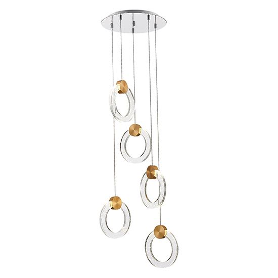 LX-Linton LXLINT030GD5DECO 5 Spherical Shaped Glass Decorative Ceiling Pendant Light