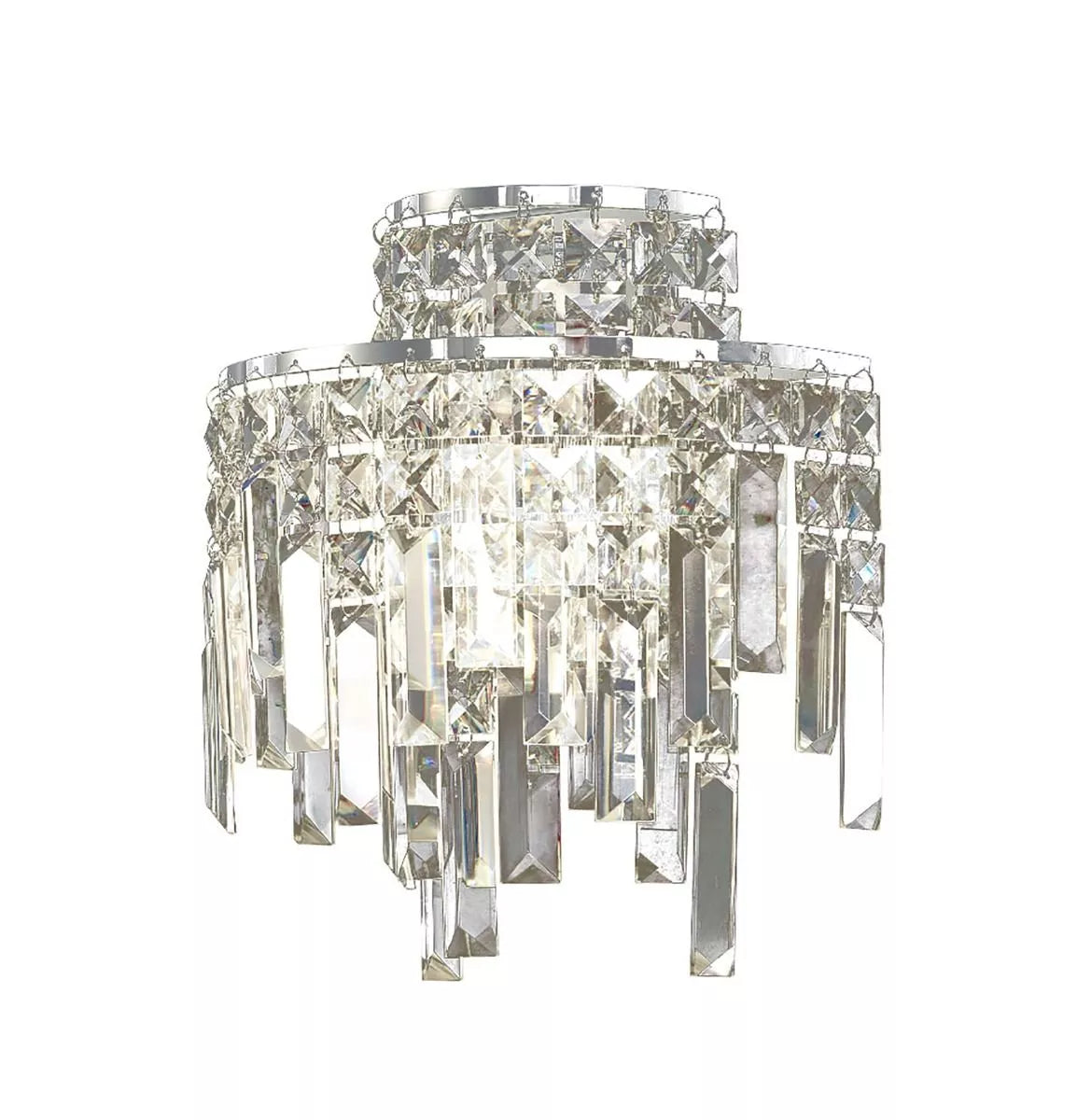 IL30250 Diyas Maddison 2 Light Wall Lamp in Polished Chrome/Crystal