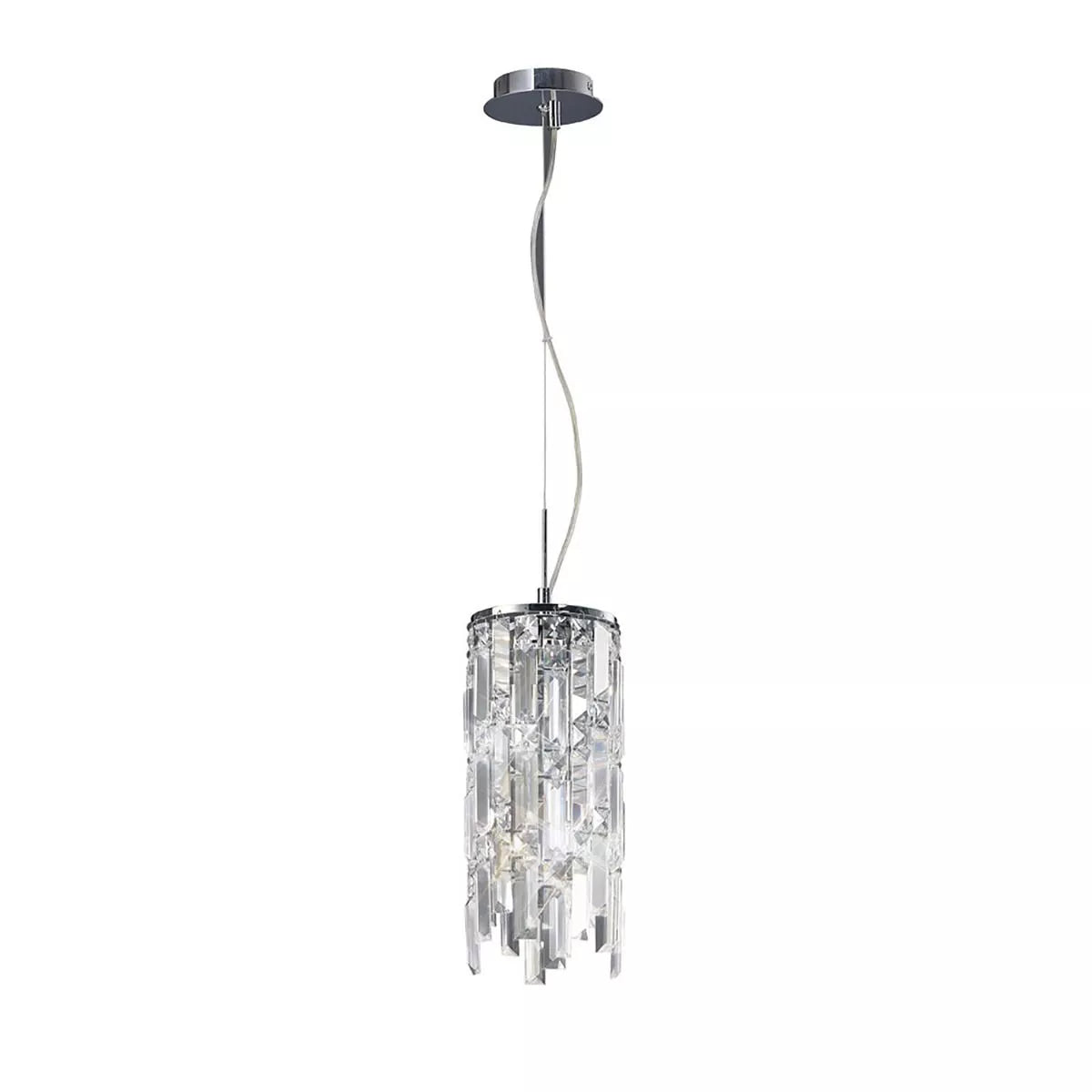 IL30253 Diyas Maddison 2 Light Pendant Cylinder Polished Chrome/Crystal