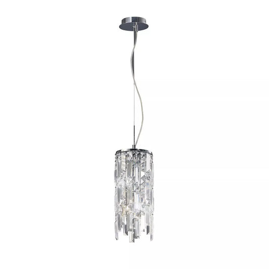 IL30253 Diyas Maddison 2 Light Pendant Cylinder Polished Chrome/Crystal