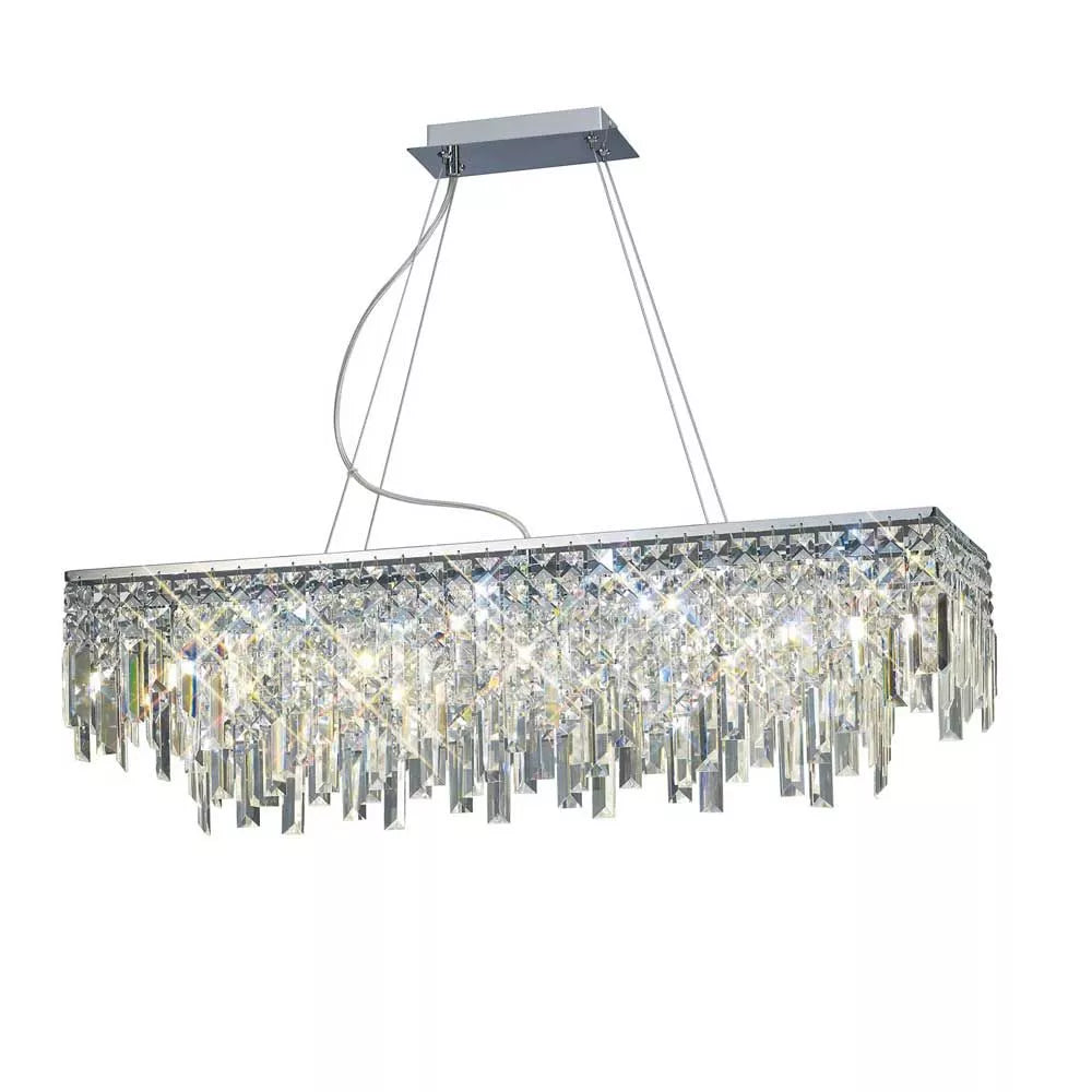 Diyas Maddison 6 Light Rectangular Polished Chrome/Crystal Pendant IL30255