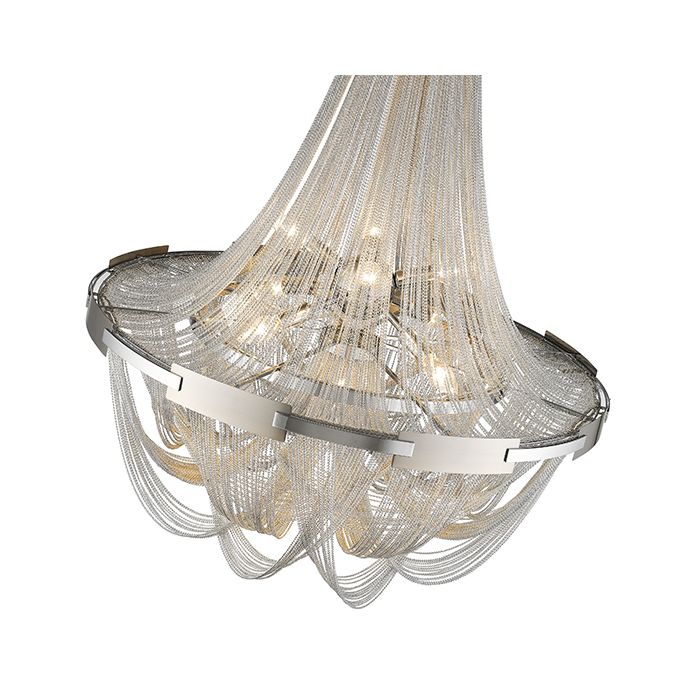 LX-Notting Hill Statement Ceiling Light in Silver, 10 Bulbs. LXNOTT080SI10STAT