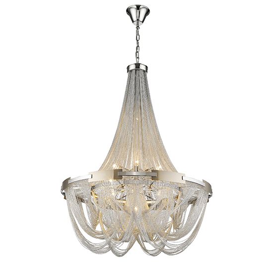 LX-Notting Hill Statement Ceiling Light in Silver, 10 Bulbs. LXNOTT080SI10STAT