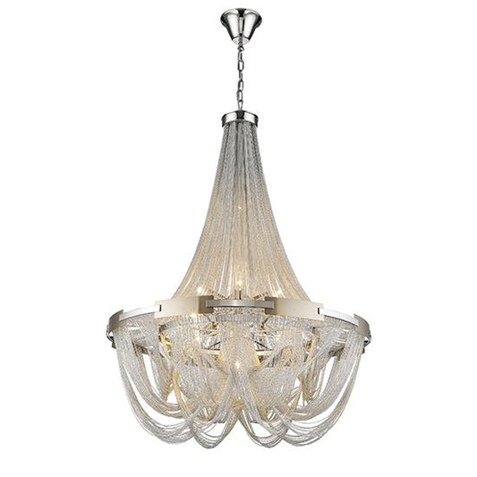 LX-Notting Hill Statement Ceiling Light in Silver, 10 Bulbs. LXNOTT080SI10STAT
