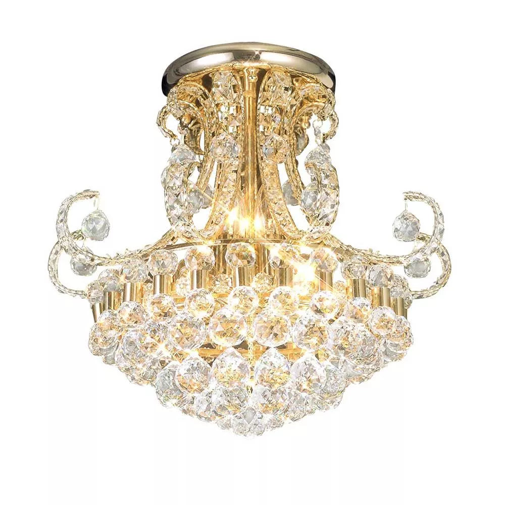 IL30006 Diyas Pearl Ceiling 9 Light French Gold/Crystal