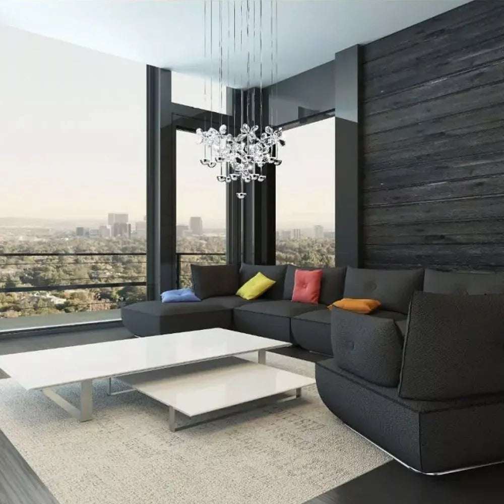 Pianopoli 93662 Eglo Pendant LED Diam.500 Chrome/Crystal