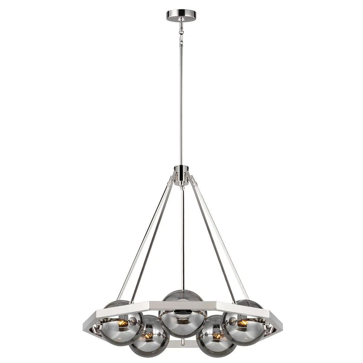 Quintessentiale Harper 5 Light Chandelier in Polished Nickel QN-HARPER5