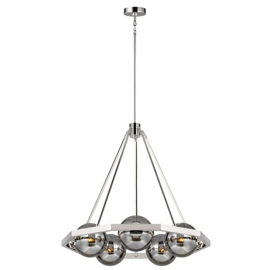 Quintessentiale Harper 5 Light Chandelier in Polished Nickel QN-HARPER5