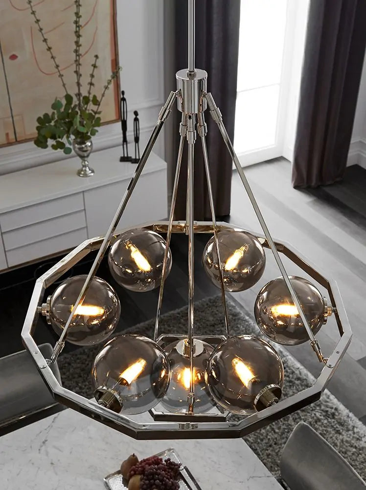 Quintessentiale Harper 7 Light Chandelier in Polished Nickel QN-HARPER7