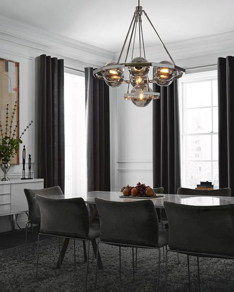 Quintessentiale Harper 7 Light Chandelier in Polished Nickel QN-HARPER7