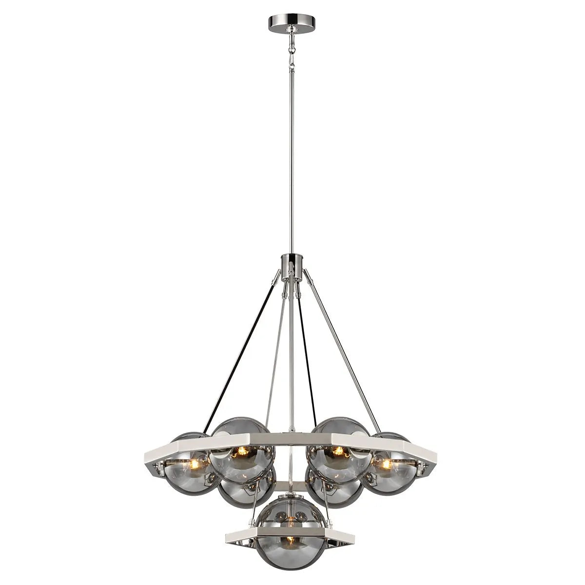 Quintessentiale Harper 7 Light Chandelier in Polished Nickel QN-HARPER7