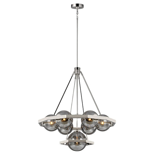 Quintessentiale Harper 7 Light Chandelier in Polished Nickel QN-HARPER7
