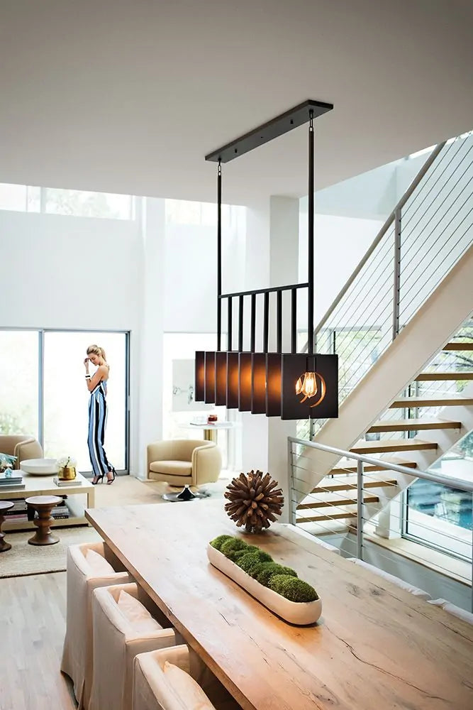 Quintessentiale QN-LUDLOW8-GR Ludlow 8 Light Bar Pendant Fitting Brushed Graphite