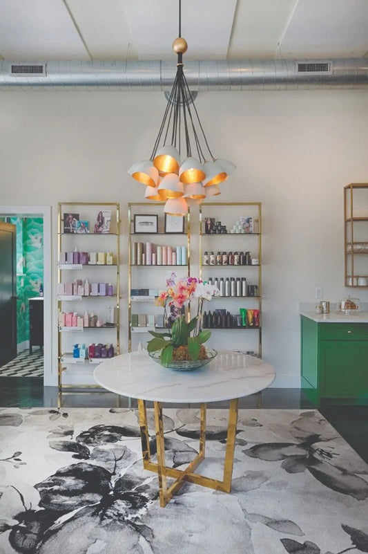 Quintessentiale QN-NULA-15P Nula 15 Light Pendant Fitting in Shell White/Luxe Gold