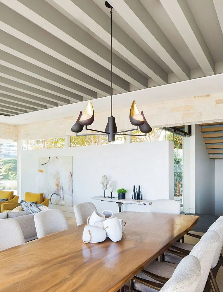 Quintessentiale Ren 5 Light Chandelier in Black Gold QN-REN5