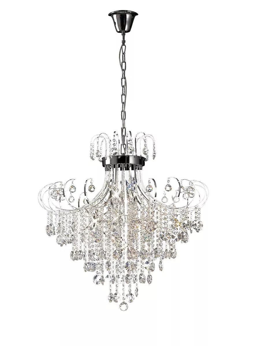 Diyas IL31058 Rosina 8 Light Polished Chrome Crystal Pendant