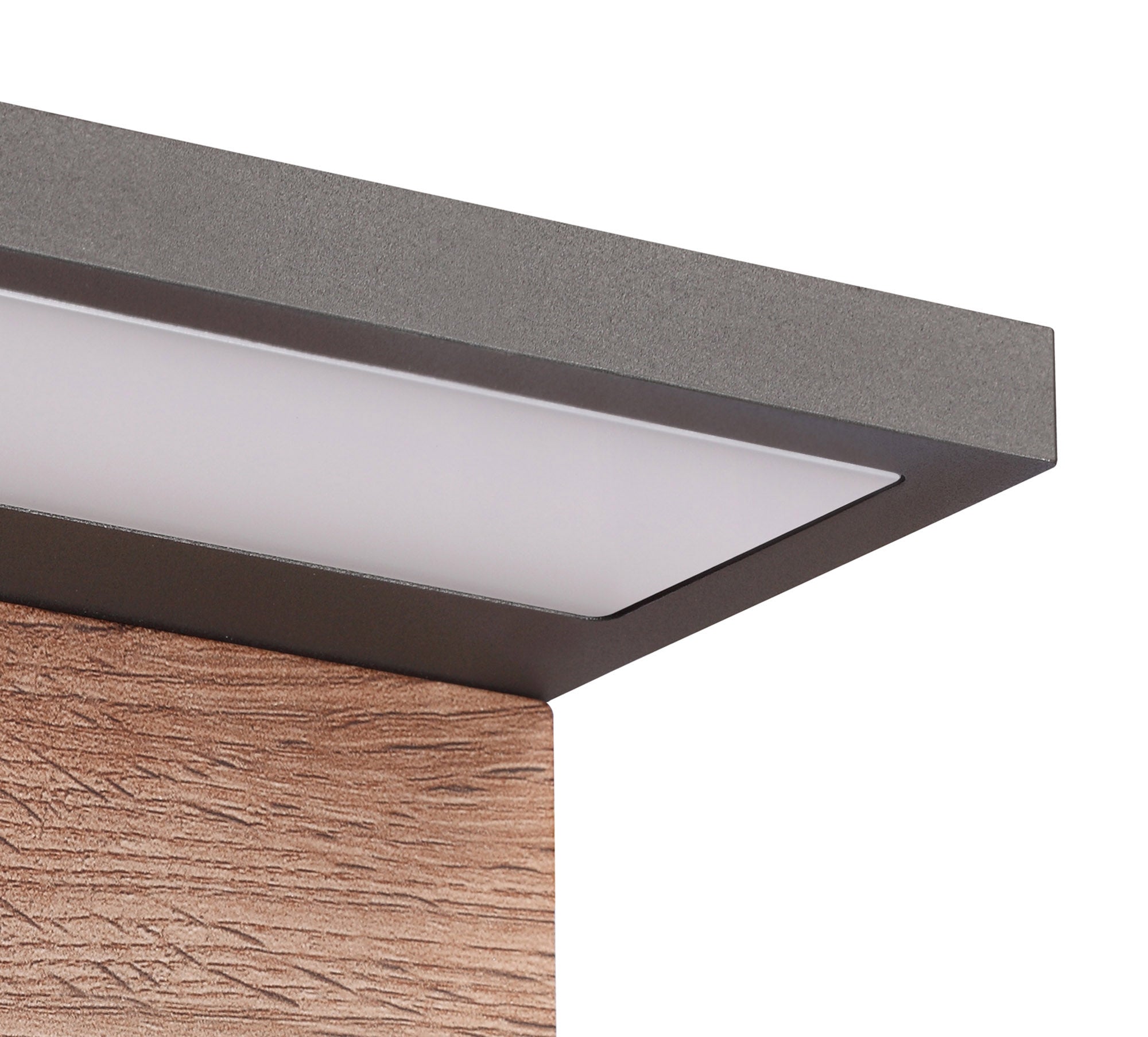 Ruka Motion Sensor Wall Light, Anthracite/Walnut, IP54, 15W LED, 3000K, 900lm, and 3 years of warranty