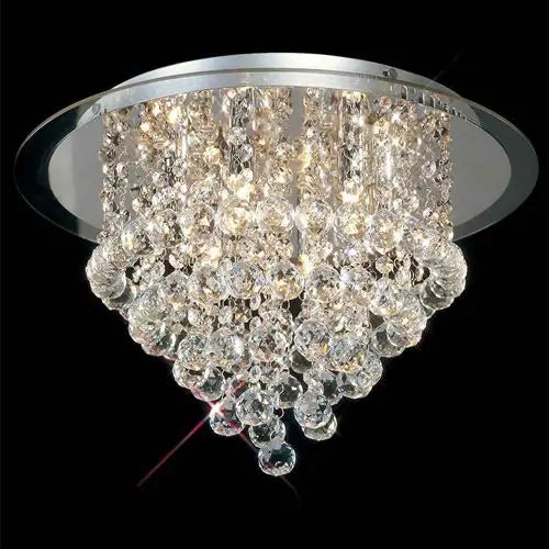 Atla Ceiling 6 Light Polished Chrome/Acrylic Trim/Crystal Diyas IL30009