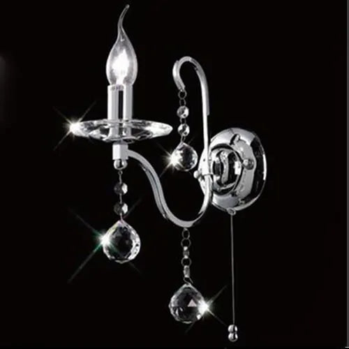 Diyas IL30111 Bianco Switched 1 Light Polished Chrome Crystal Wall Lamp
