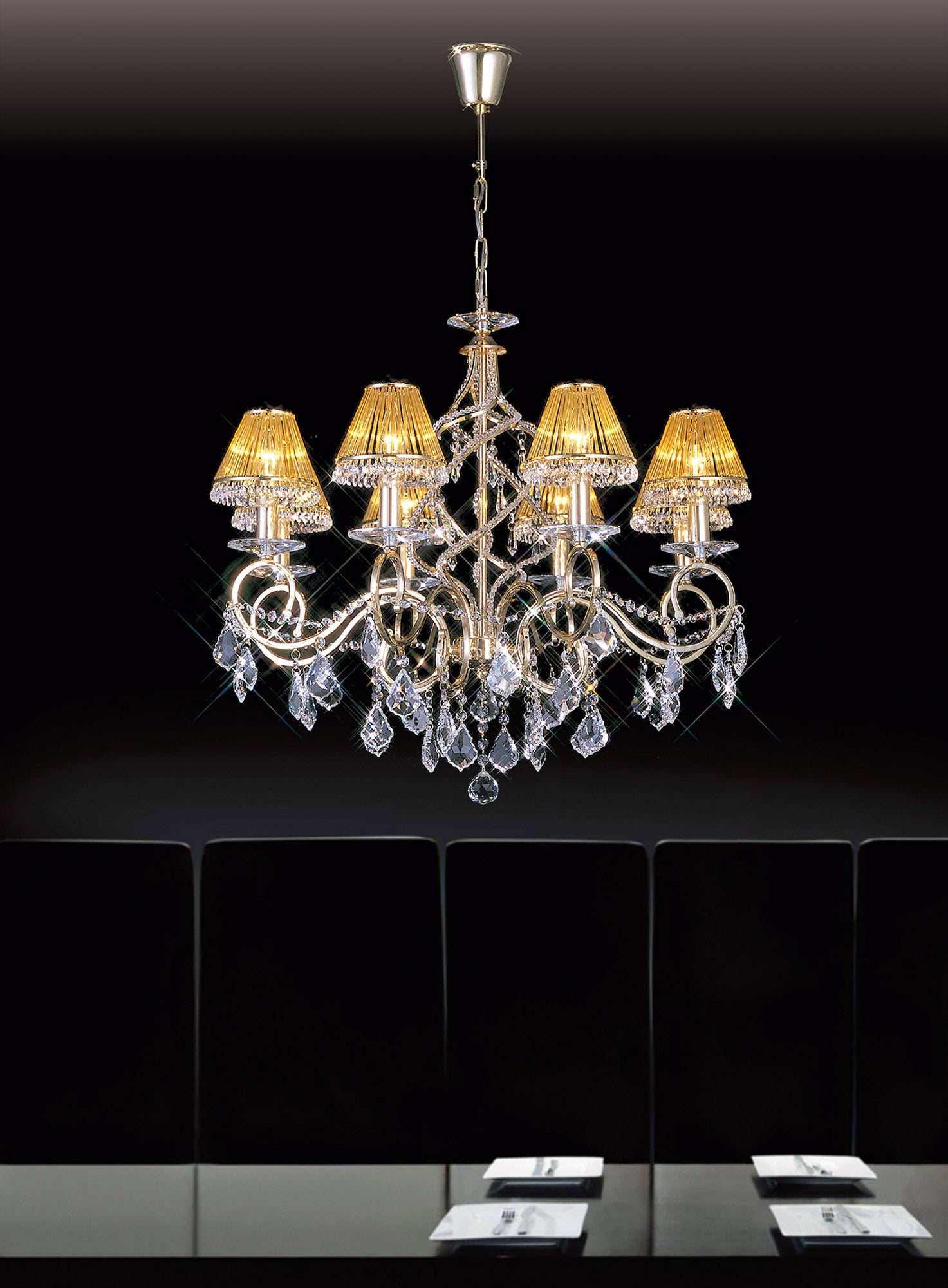 Torino Crystal 18 Light Chandelier by Diyas IL303212+6 with French Gold Frame