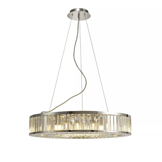 Torre Crystal 9 Light Pendant with Polished Chrome Frame by Diyas IL30079