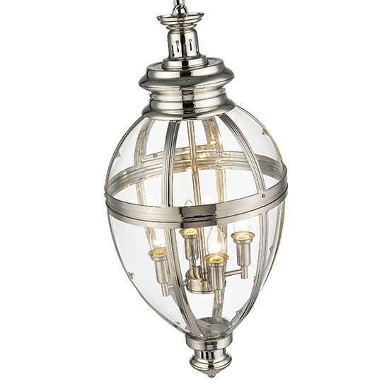 VICT036NC4PEND by  LX-Victoria 4 bulb ceiling pendant light in nickel.
