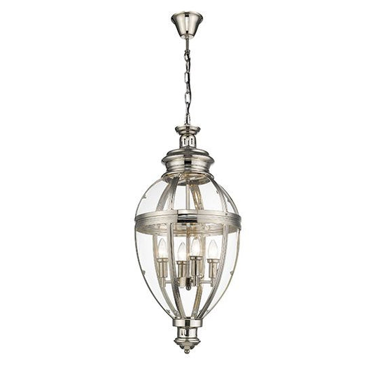 VICT036NC4PEND by  LX-Victoria 4 bulb ceiling pendant light in nickel.