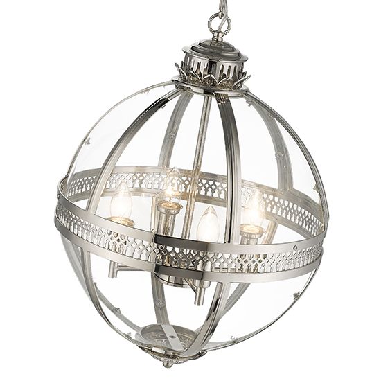 LX-Victoria LXVICT043NC4PEND Round Ceiling Pendant Light with 4 Bulbs