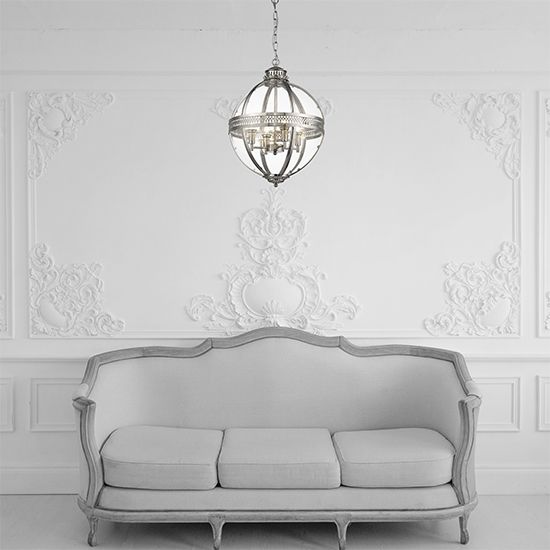 LX-Victoria LXVICT043NC4PEND Round Ceiling Pendant Light with 4 Bulbs