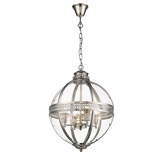 LX-Victoria LXVICT043NC4PEND Round Ceiling Pendant Light with 4 Bulbs