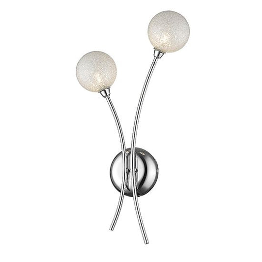 LX-Wimbledon 2 Bulbs Chrome and Clear Decorative Wall Light LXWIMB031CL2WAL