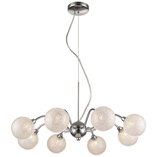 LXWIMB062CL8DECO  LX-Wimbledon 8 Bulb Decorative Ceiling Pendant Light in Chrome and Clear