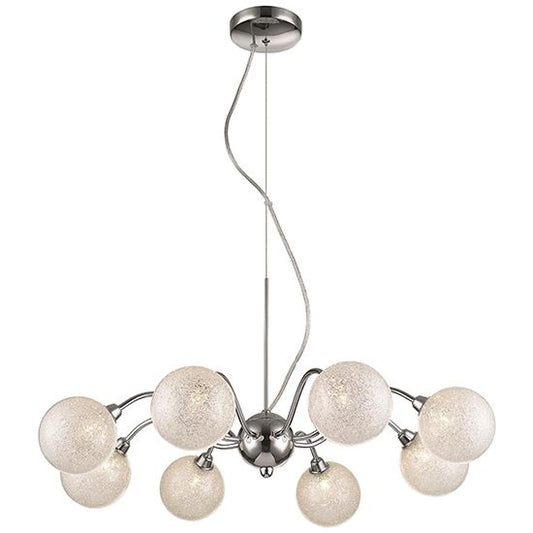 LXWIMB062CL8DECO  LX-Wimbledon 8 Bulb Decorative Ceiling Pendant Light in Chrome and Clear