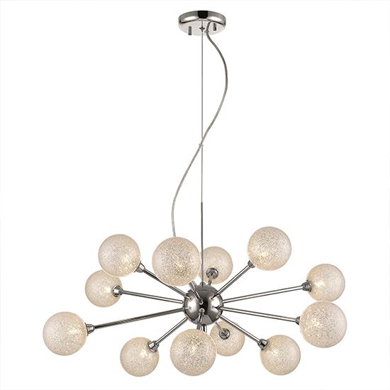 LX-Wimbledon 12 Bulb Decorative Clear And Chrome Ceiling Pendant Light LXWIMB076CL12DECO.