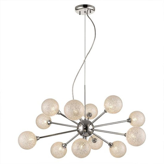 LX-Wimbledon 12 Bulb Decorative Clear And Chrome Ceiling Pendant Light LXWIMB076CL12DECO.