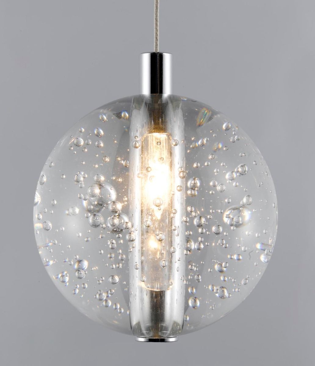 PD1302-7A CH/CL Avivo Bubbles 7 Light Pendant Chrome Clear Glass Ceiling Fitting