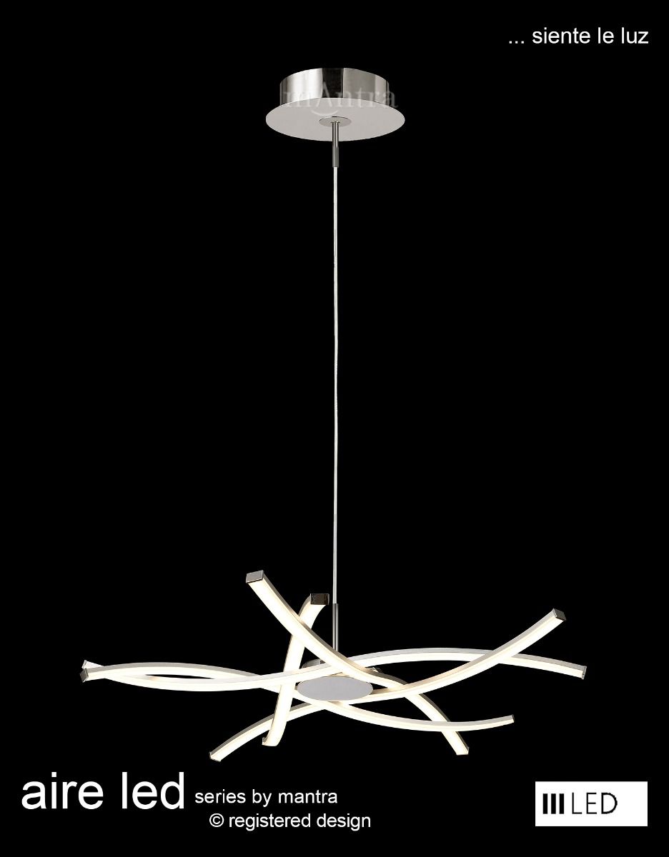 M5912 Mantra Aire LED Extra Large Ceiling Pendant Polished Chrome Frame