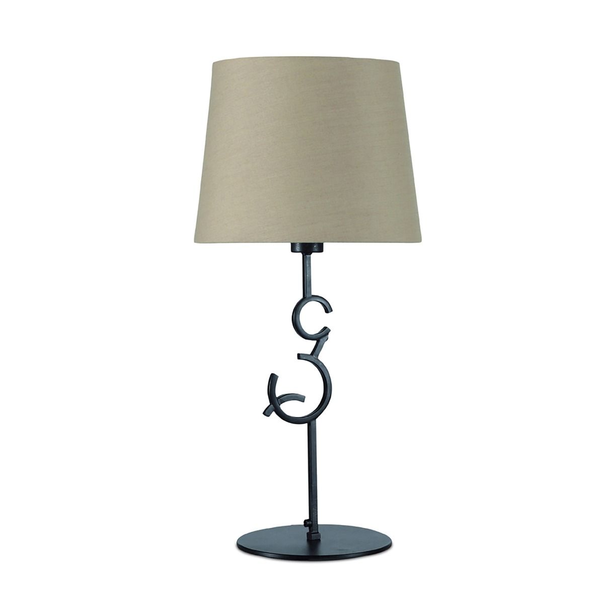 M5218 Mantra Argi Table Lamp 1 Light E27 Large Taupe Shade Brown Oxide