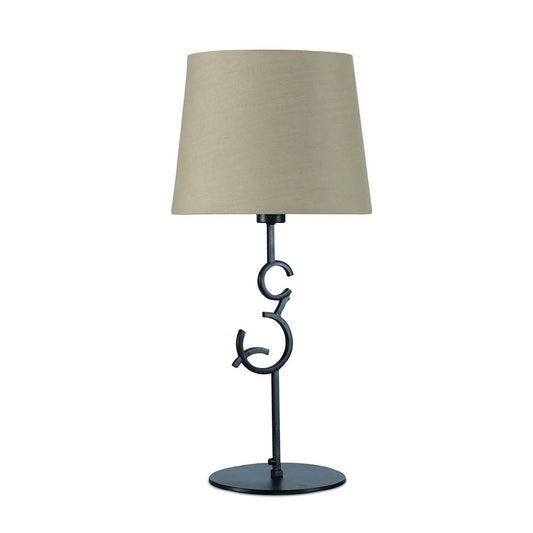 M5218 Mantra Argi Table Lamp 1 Light E27 Large Taupe Shade Brown Oxide