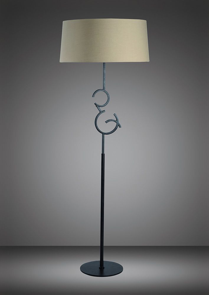 M5219 Mantra Argi Floor Lamp 4 Light E27 Taupe Shade Brown Oxide