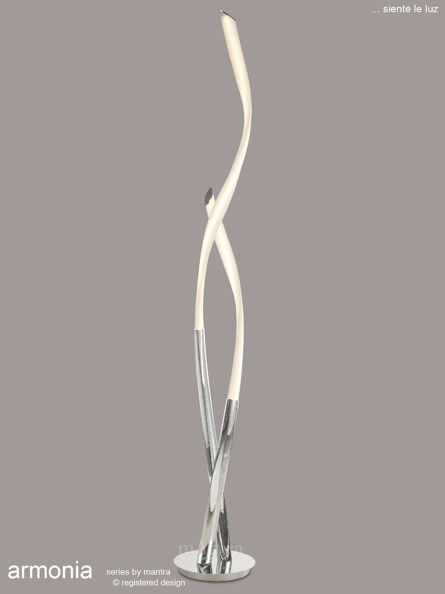 M6730 Mantra Armonia Floor Lamp 30W LED 3000K 2250lm White Chrome