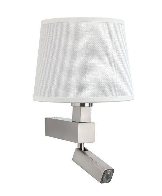 M5234 Mantra Bahia Wall Lamp 1 Light out Shade E27 Reading Light 3W LED Satin Nickel 4000K 200lm