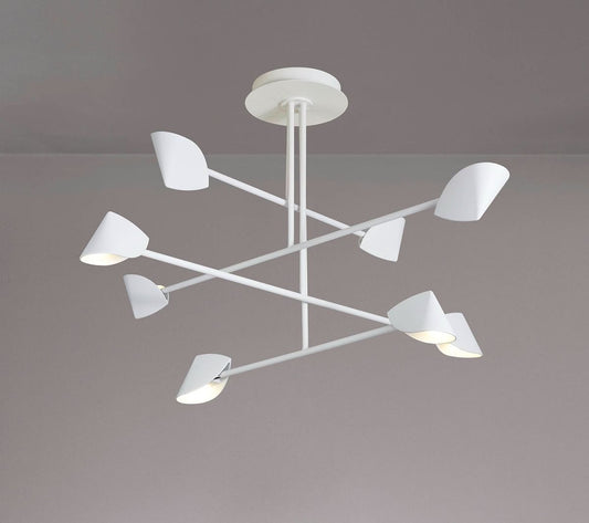 MAN/M7570 Mantra Capuccina 8 Light Fixed Pendant White