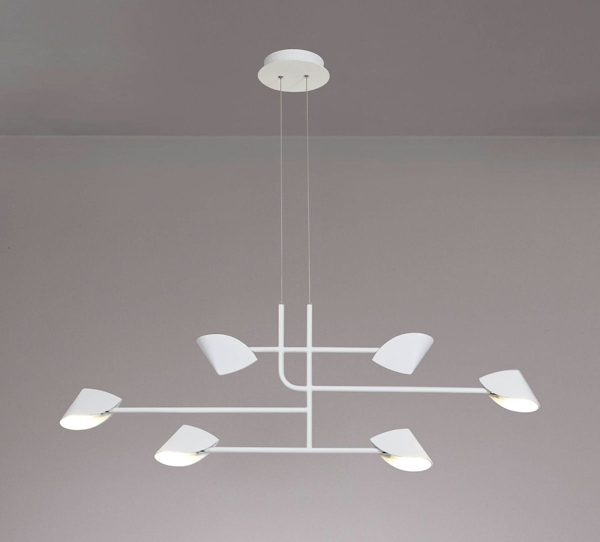 MAN/M7571 Mantra Capuccina 6 Light Linear Pendant White