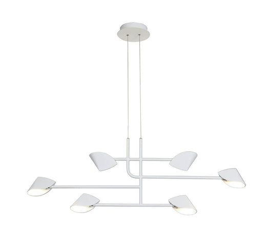 MAN/M7571 Mantra Capuccina 6 Light Linear Pendant White