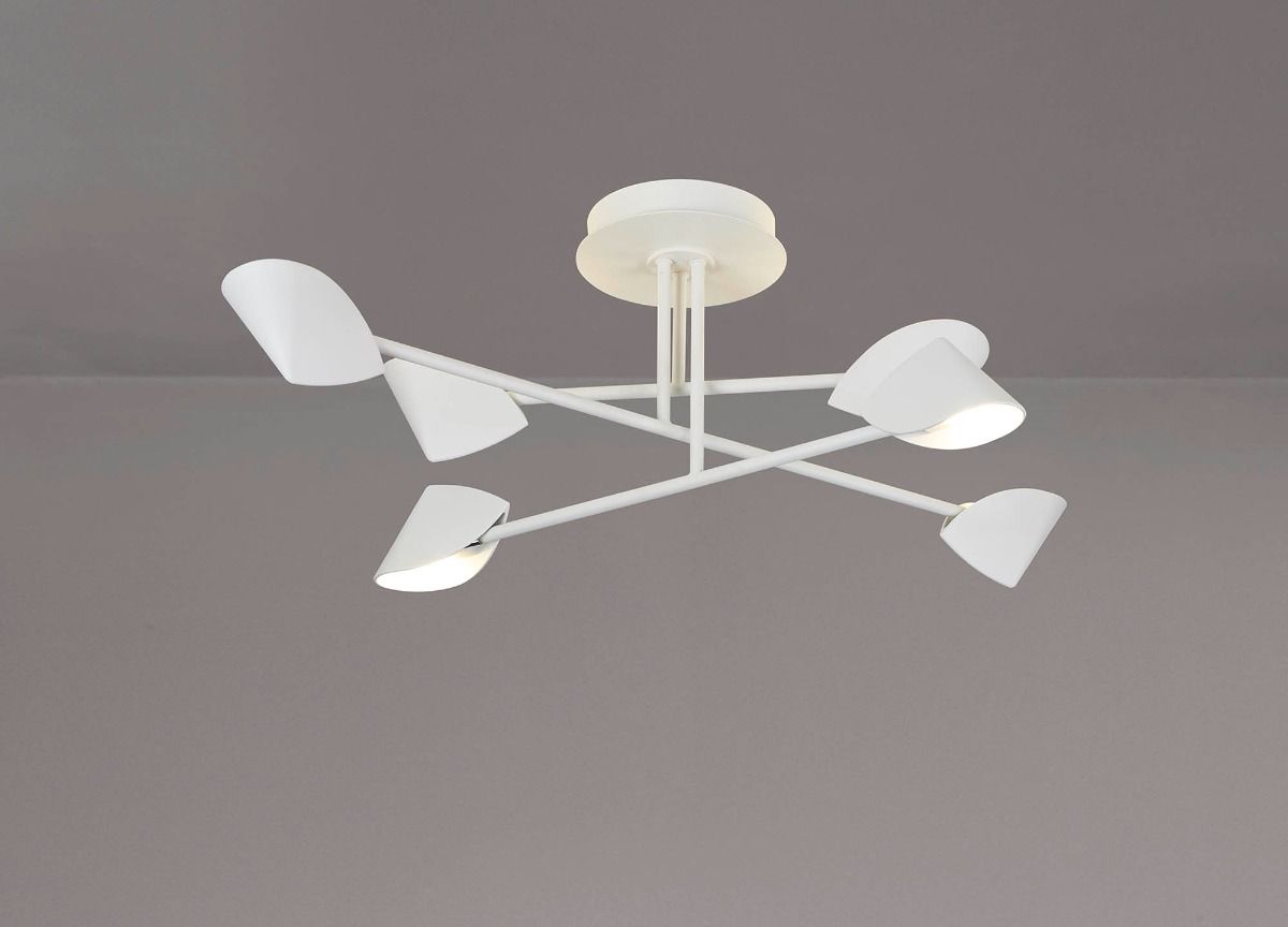 MAN/M7573 Mantra Capuccina 6 Light Semi Flush Fitting White