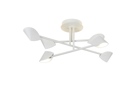 MAN/M7573 Mantra Capuccina 6 Light Semi Flush Fitting White