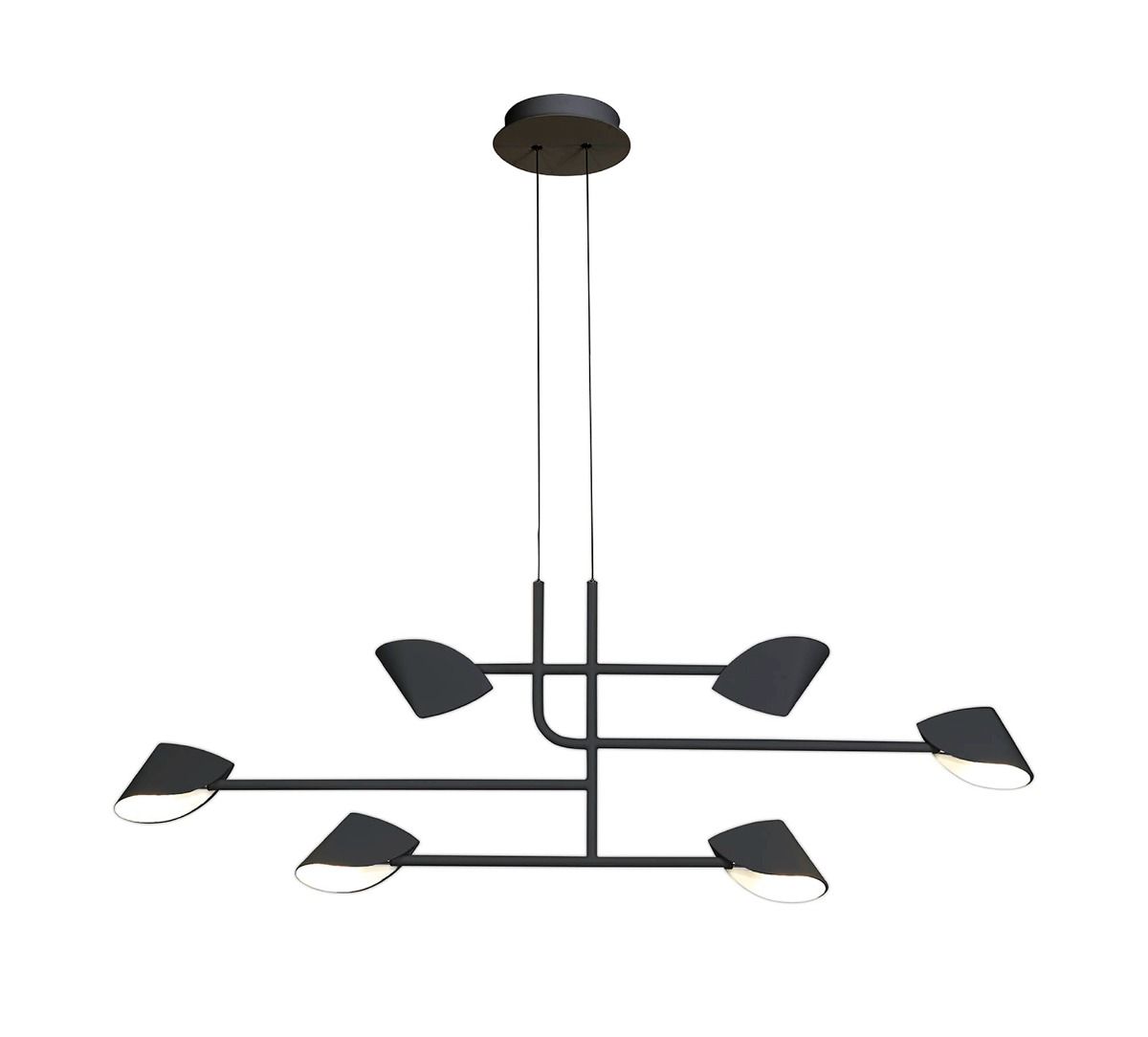MAN/M7579 Mantra Capuccina 6 Light Linear Pendant Black