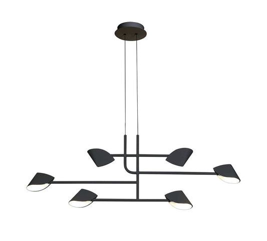 MAN/M7579 Mantra Capuccina 6 Light Linear Pendant Black